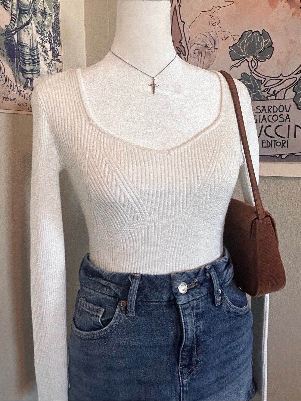 Sonoma Goods for Life White Ribbed Long Sleeve Bodysuit